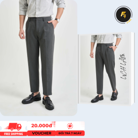 Quần Âu Nam Ghi Xám Baggy Polyester 7125
